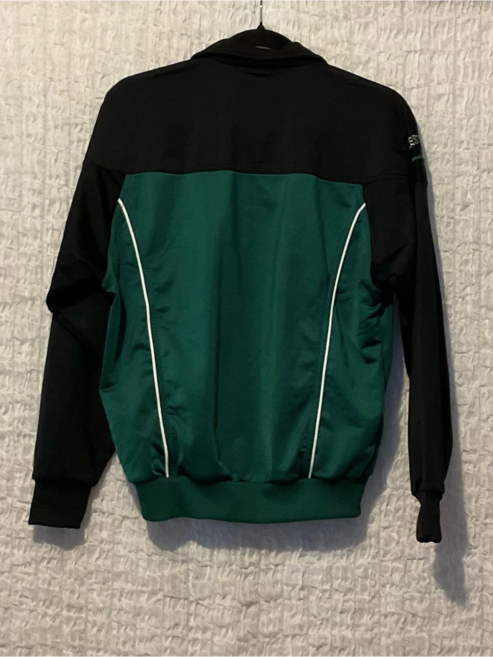 Adidas Youth L 14/16 Green Black Wrestling Track Jacket Full Zip Pockets - Picture 6 of 6